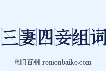 三妻四妾组词是什么意思的图片